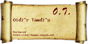 Olár Tamás névjegykártya